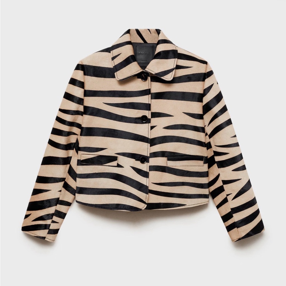 Mango Zebra Jacket - real leather originally $650